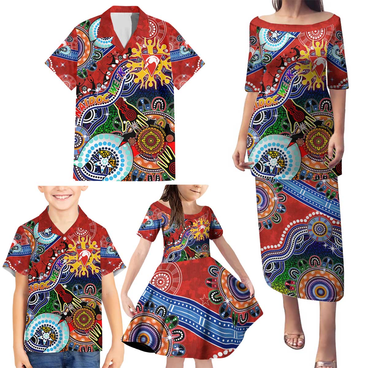 Volcarona from Poké Family Matching Puletasi and Hawaiian Shirt Bug and Fire Types Featuring Bright and Fiery Design TS04 main image 1