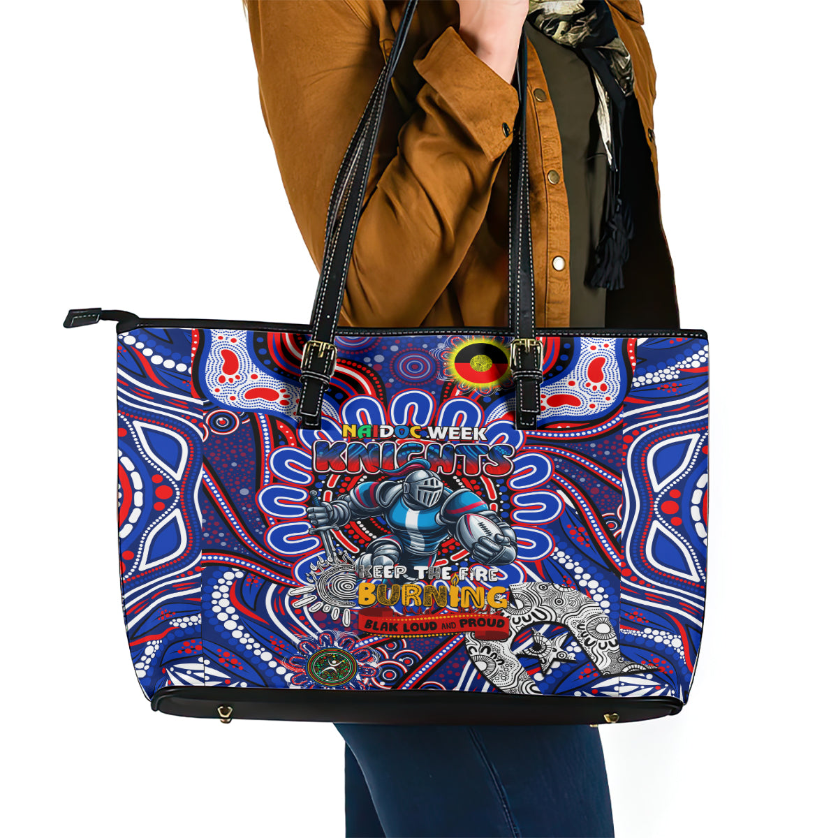 King's African Spirit Leather Tote Bag Heart of A Lion DT02 main image 1