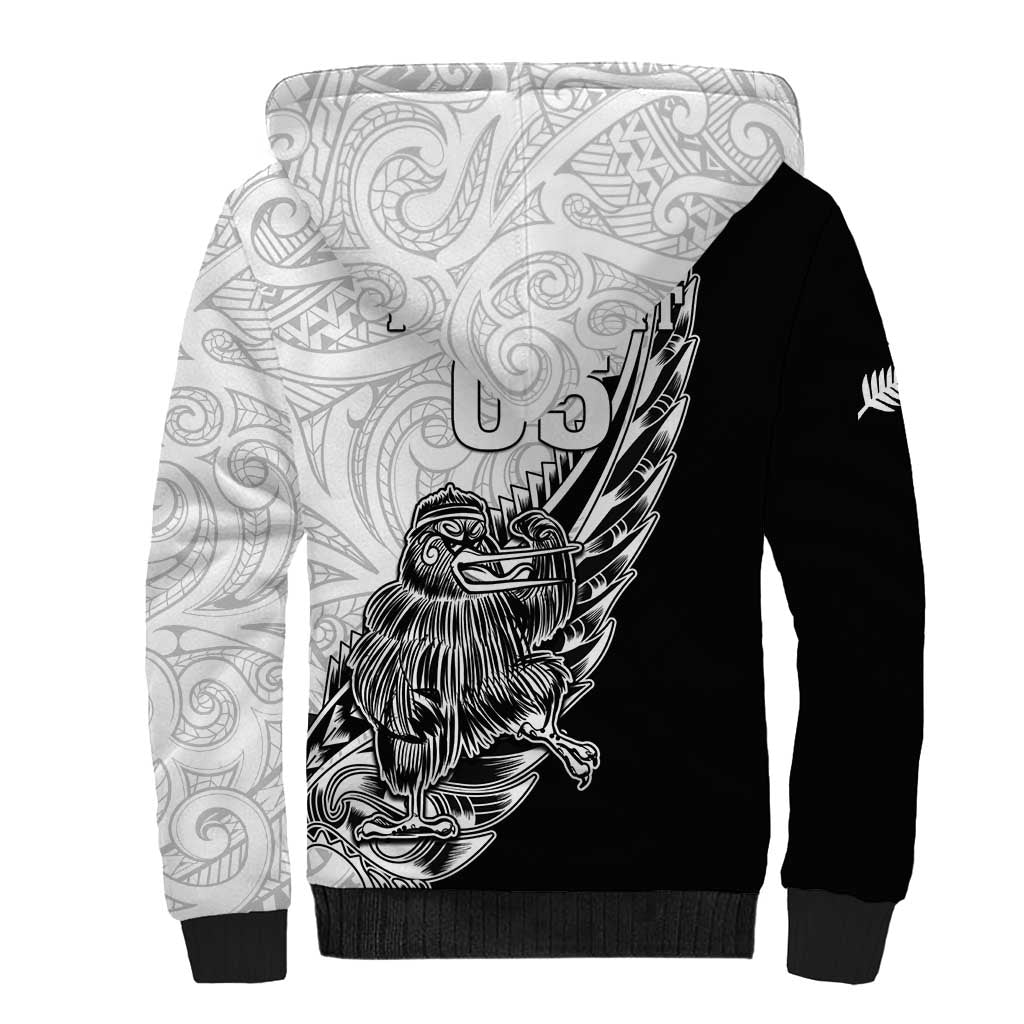 New Zealand Sherpa Hoodie Maori Kiwi Bird Tribal Style