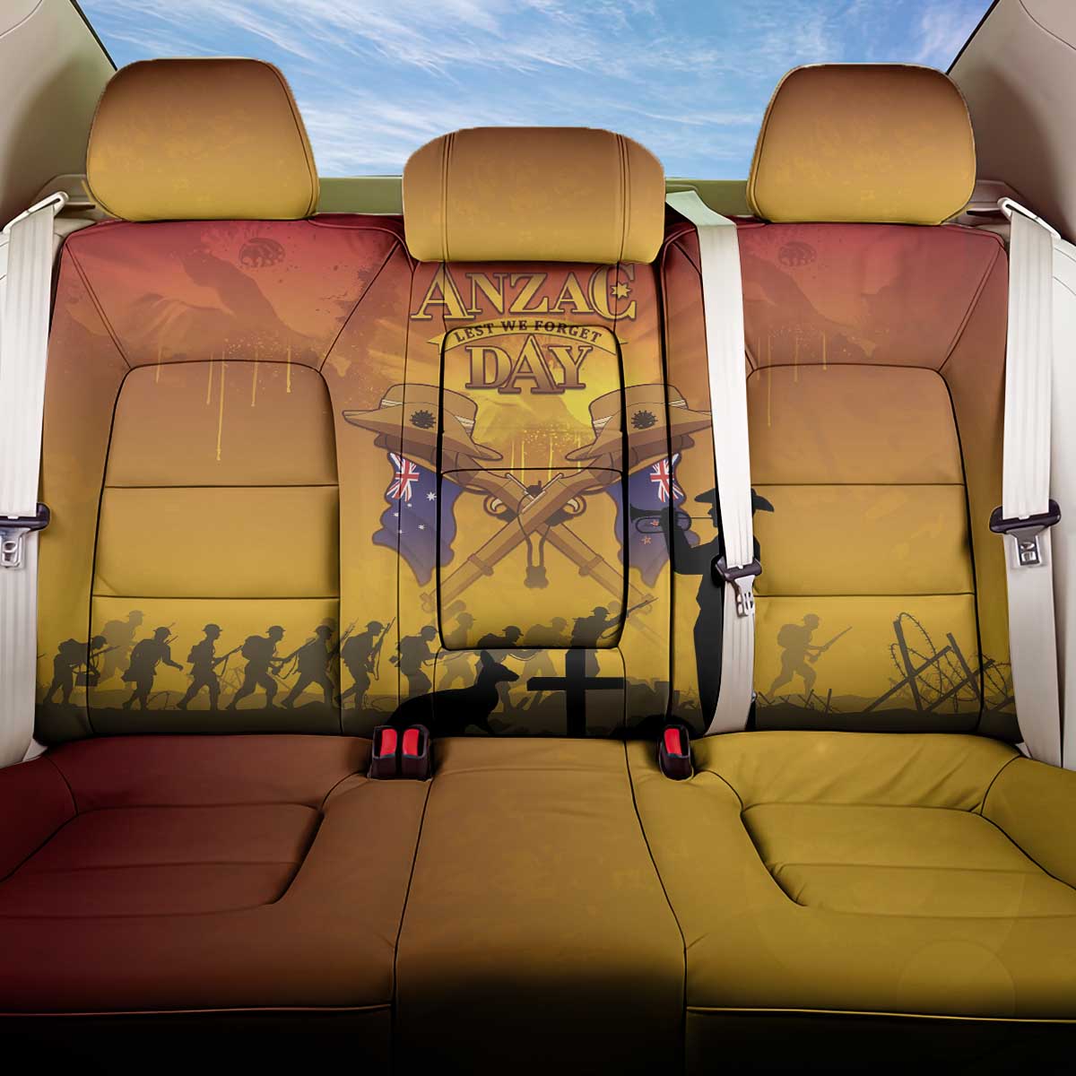 Anzac Car Seat Cover - Australian Soldier