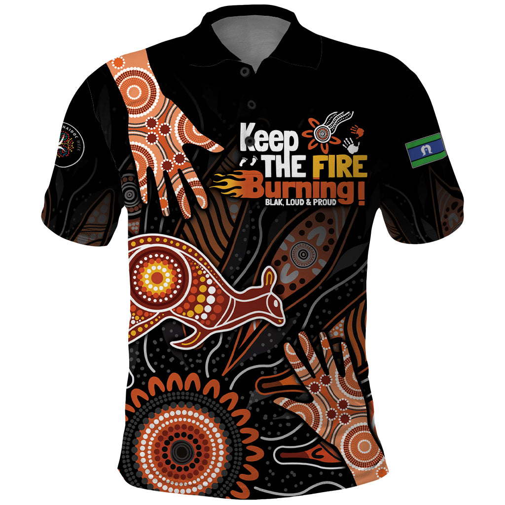 NAIDOC Week 2024 Personalised Polo Shirt Aboriginal Hand Stencils