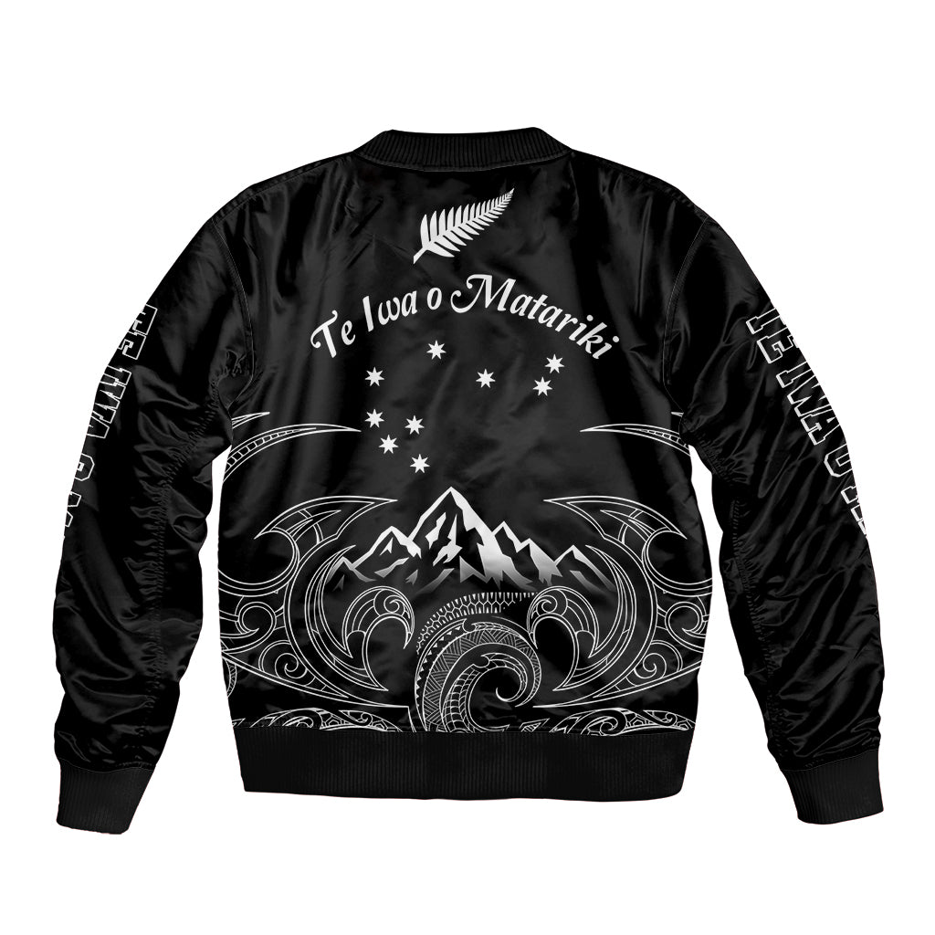 Matariki New Zealand Sleeve Zip Bomber Jacket Maori New Year Blue LT6