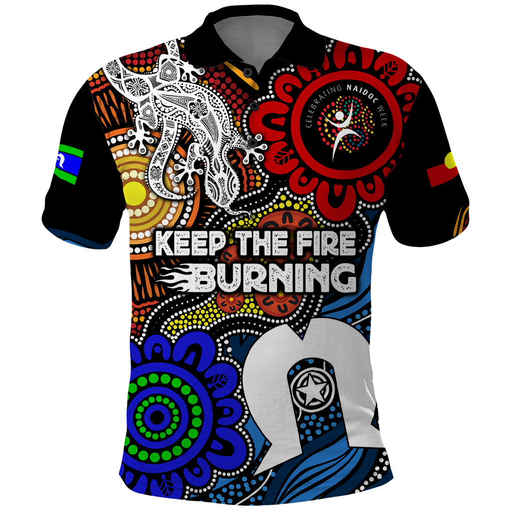 NAIDOC Week 2024 Indigenous Polo Shirt Keep The Fire Burning