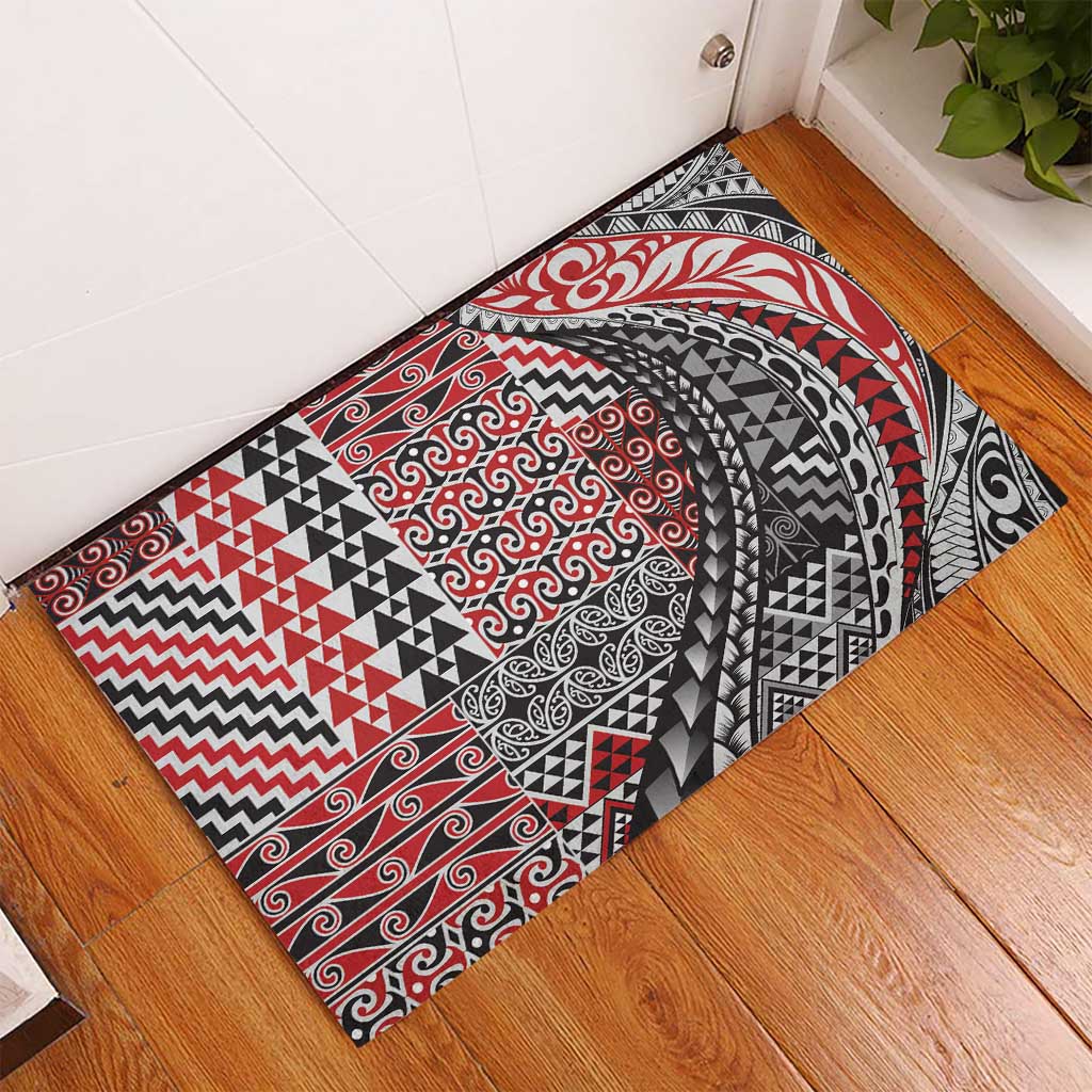Afro Tribal Traditional Pattern Rubber Doormat Purple Motif LT9 main image 1