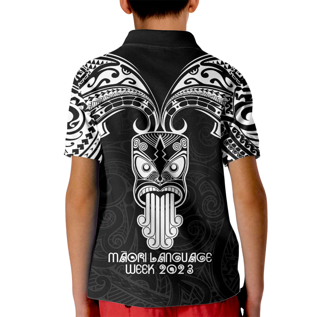 Personalised New Zealand Te Reo Maori Polo Shirt Kia Kaha Maori Language Week Black Style LT9
