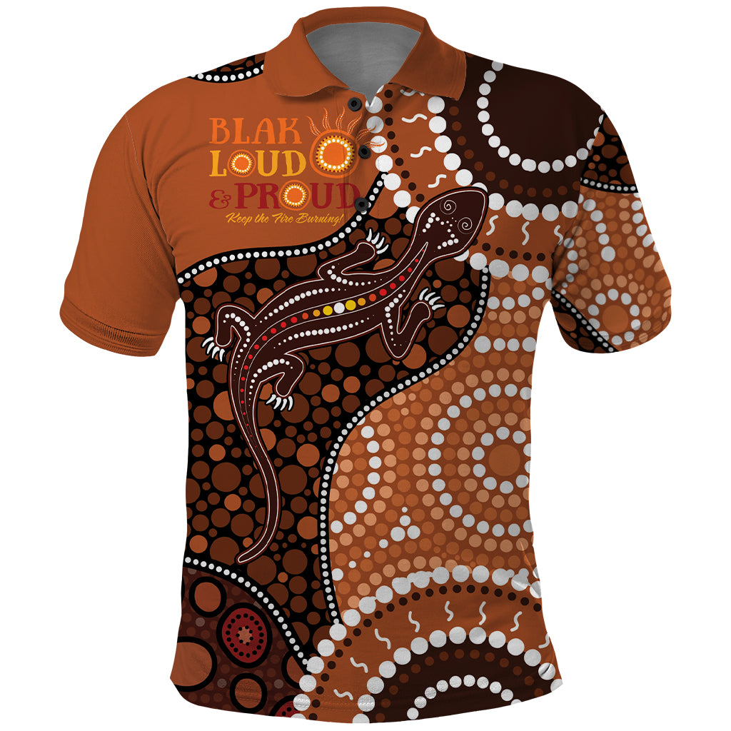 Lizard NAIDOC 2024 Polo Shirt Aboriginal Art Style