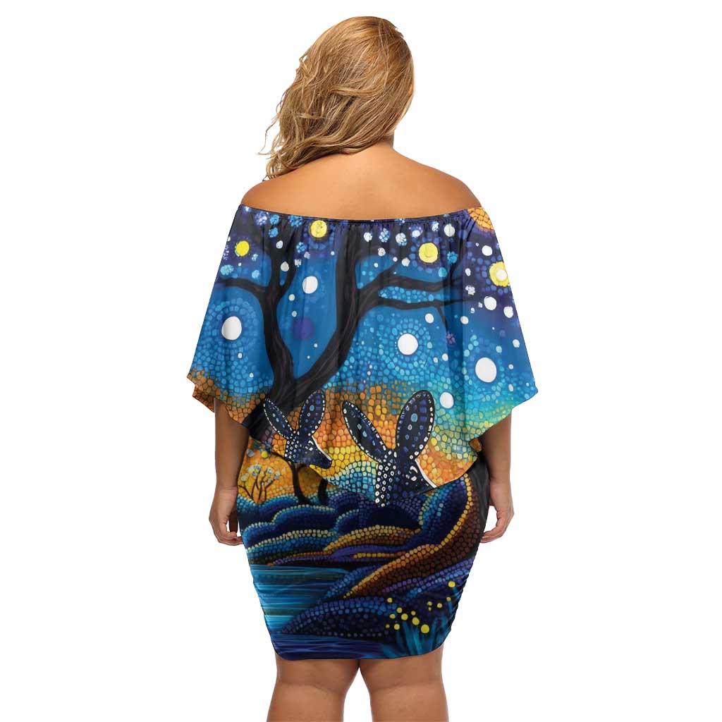 OFF SHOULDER SHORT DRESS PAINTED LAND
