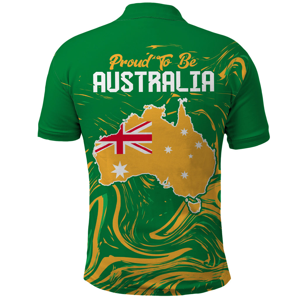 Proud To Be Australia Day Polo Shirt Kangaroo with National Color