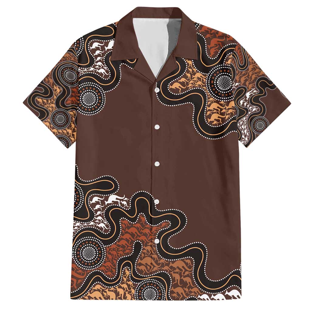 (Custom) Aboriginal TShirt - Kangaroo family with Hand Art