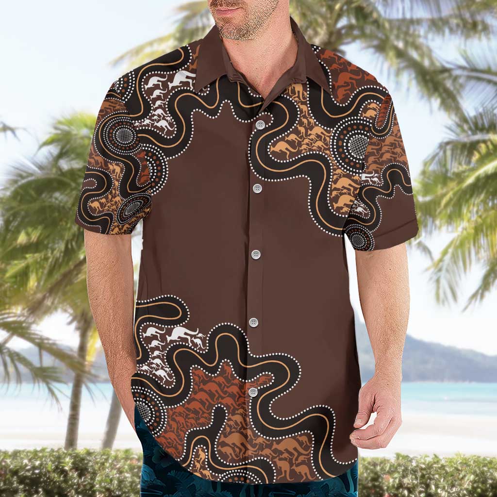 (Custom) Aboriginal TShirt - Kangaroo family with Hand Art main image 1
