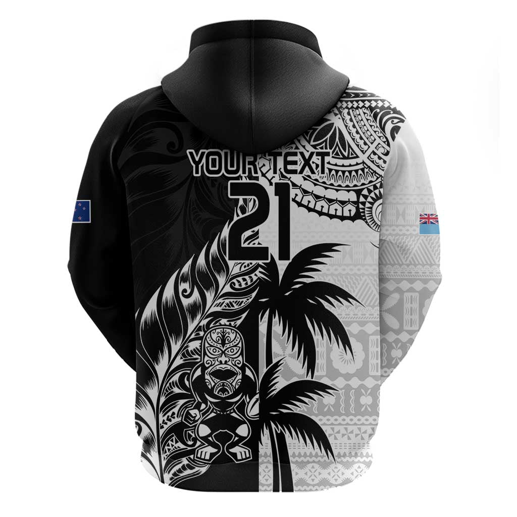 Fiji Custom Personalised Hoodie - Fiji Flag Style With Claw Pattern main image 1