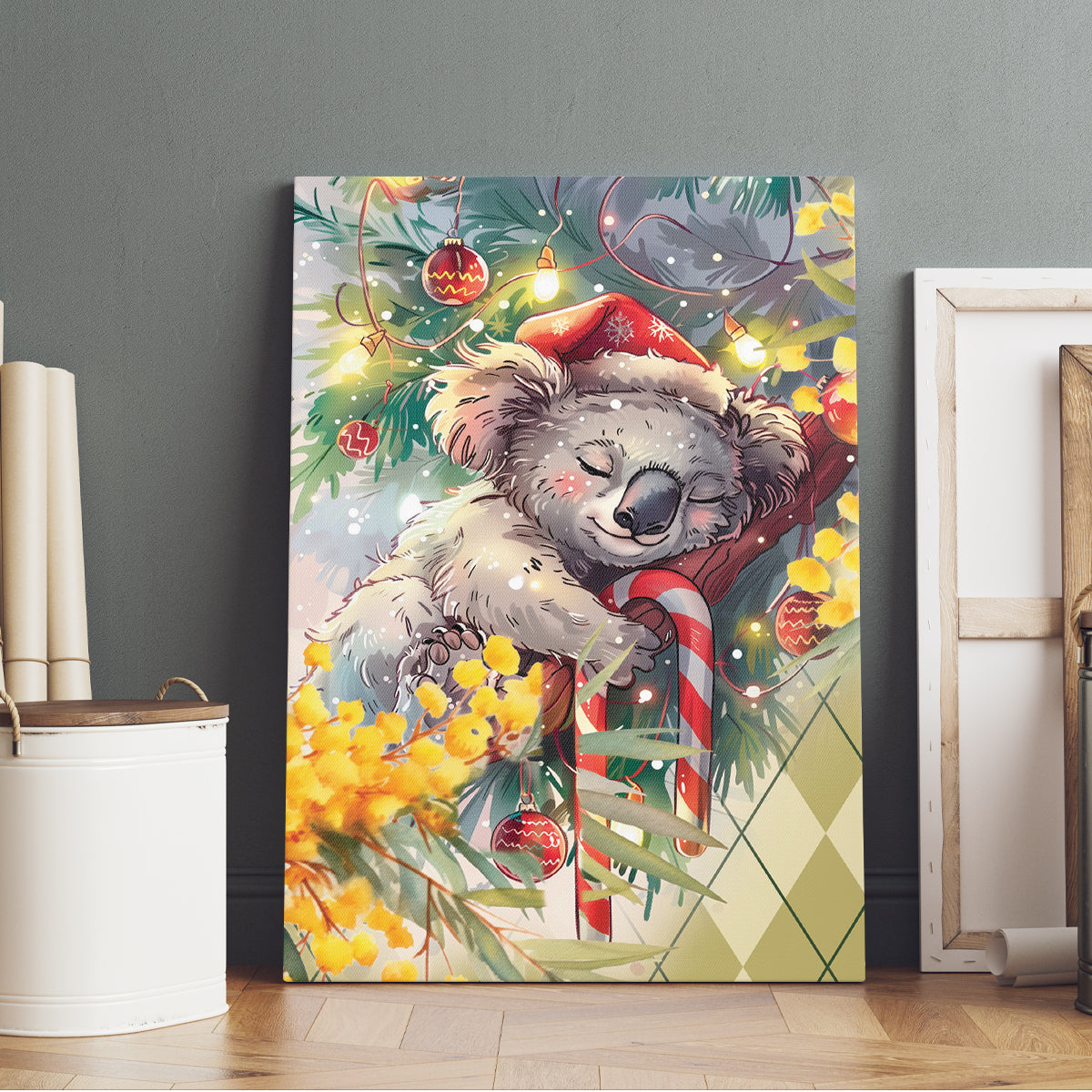 Have A Koala-ty Christmas in July Canvas Wall Art