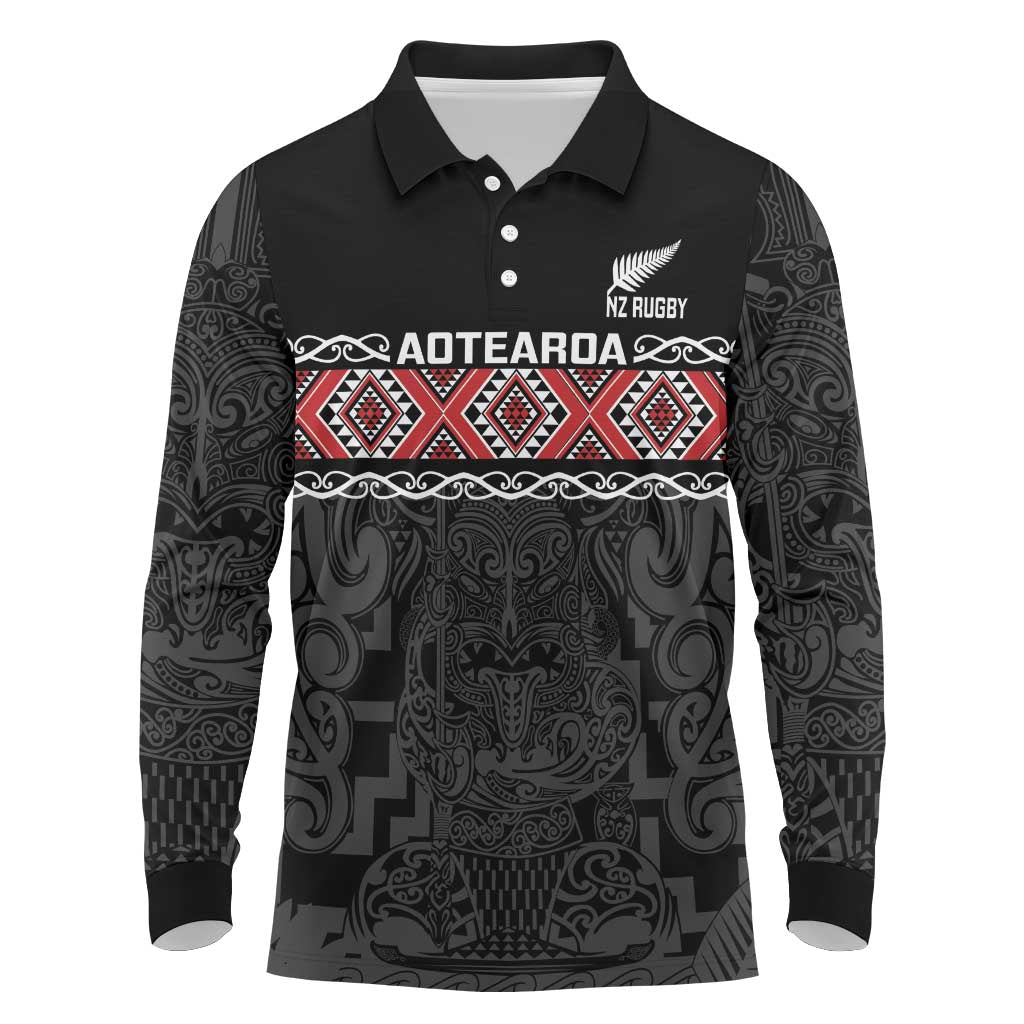 New Zealand and Scotland Rugby Polo Shirt All Black Maori With Thistle Together LT14