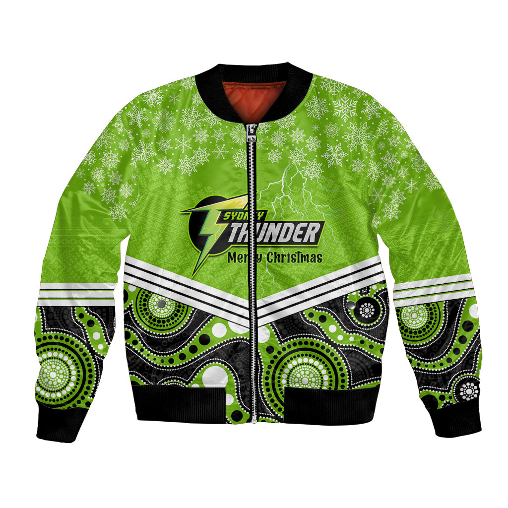 Custom Thunder Cricket Christmas Bomber Jacket Merry Xmas 2023 Indigen