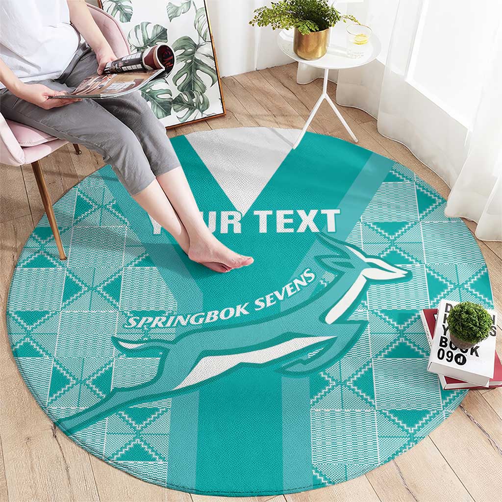 Custom South Africa Rugby Round Carpet Go Springboks Kente With Bokke LT14 main image 1