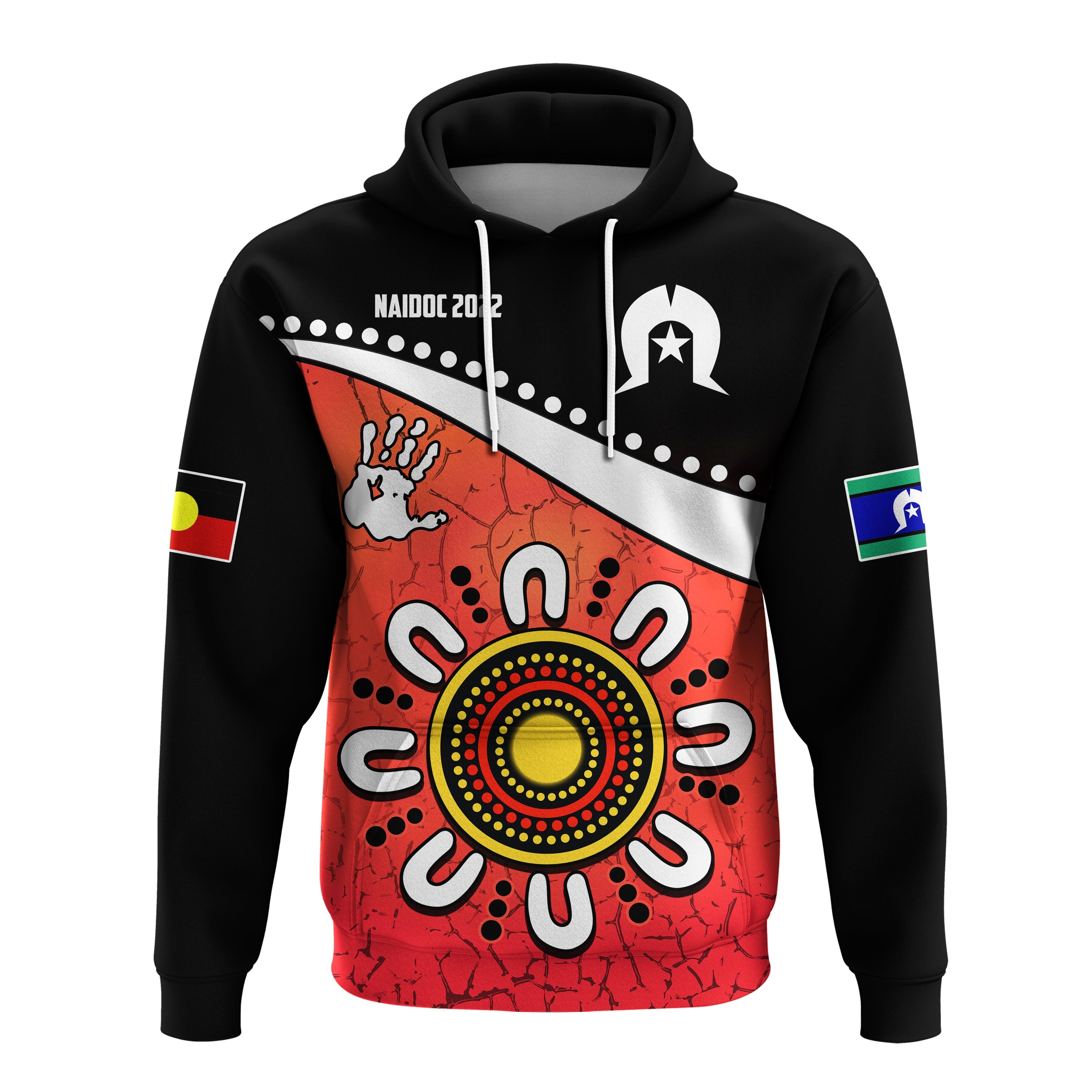custom-personalised-naidoc-week-2022-hoodie-torres-strait-islander-version-red-aboriginal-the-dhari