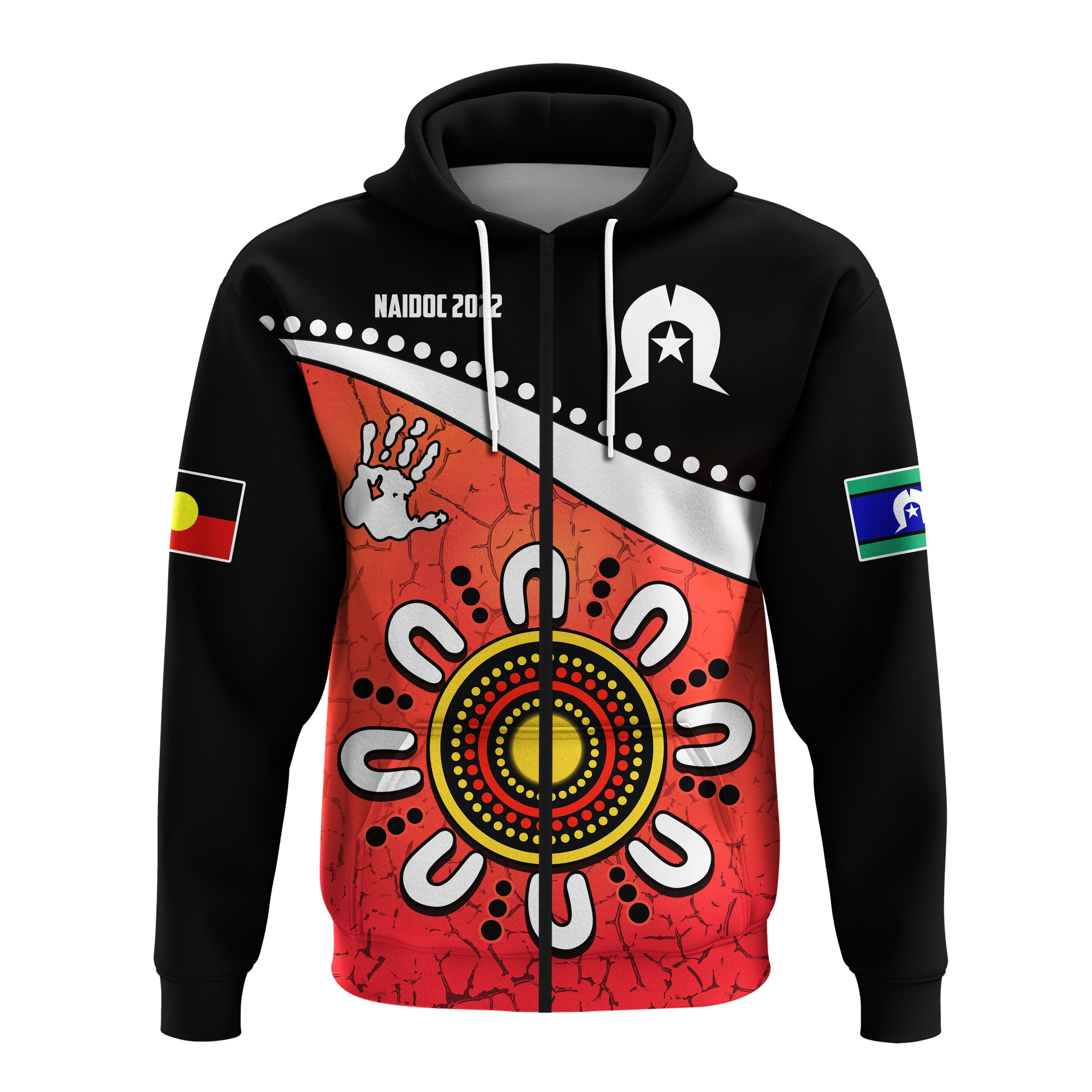 custom-personalised-naidoc-week-2022-hoodie-torres-strait-islander-version-red-aboriginal-the-dhari