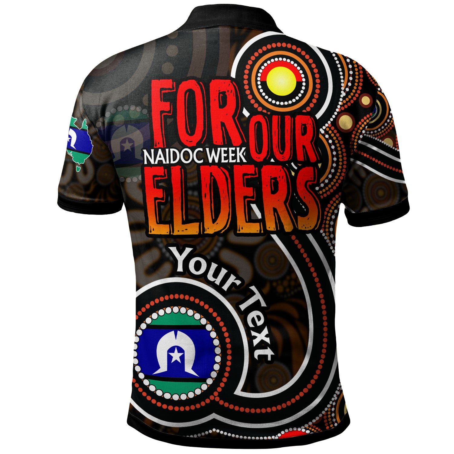 naidoc-week-2023-polo-shirt-custom-for-our-elders-aboriginal-inspired-dot-art-polo-shirt