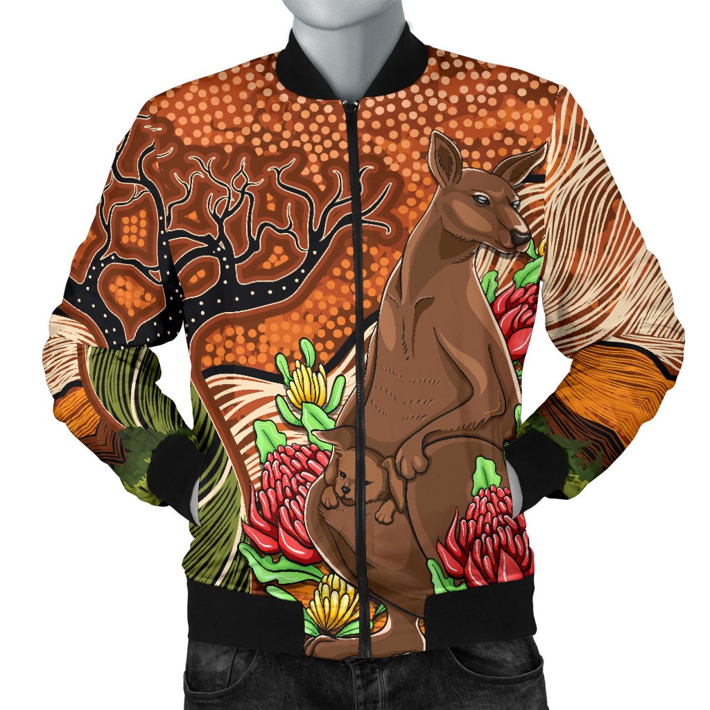 Men Bomber Jacket - Australia Kangaroo Sign National Color