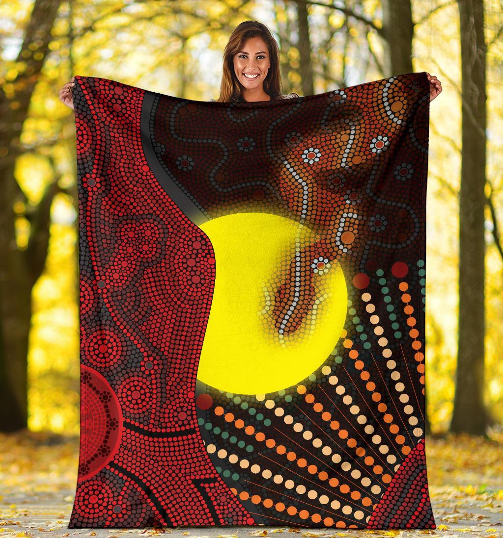 Aboriginal Bedding Set - Indigenous Snake Sun Dot Painting