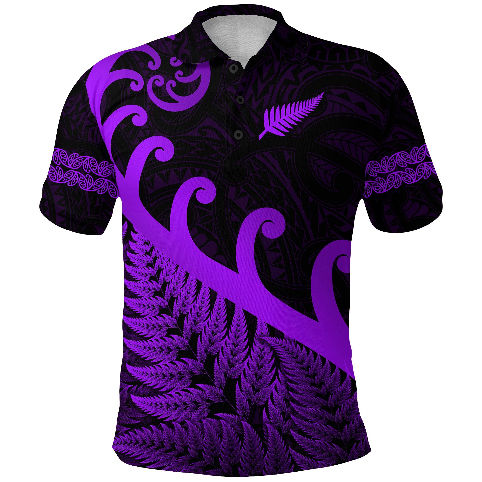 new-zealand-rugby-maori-polo-shirt-silver-fern-koru-vibes-purple