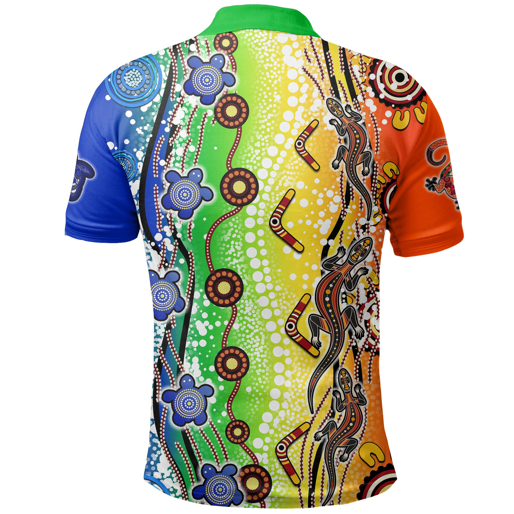 (Custom Personalised) NAIDOC Aboriginal Lizard And Turtle Polo Shirt  LT6