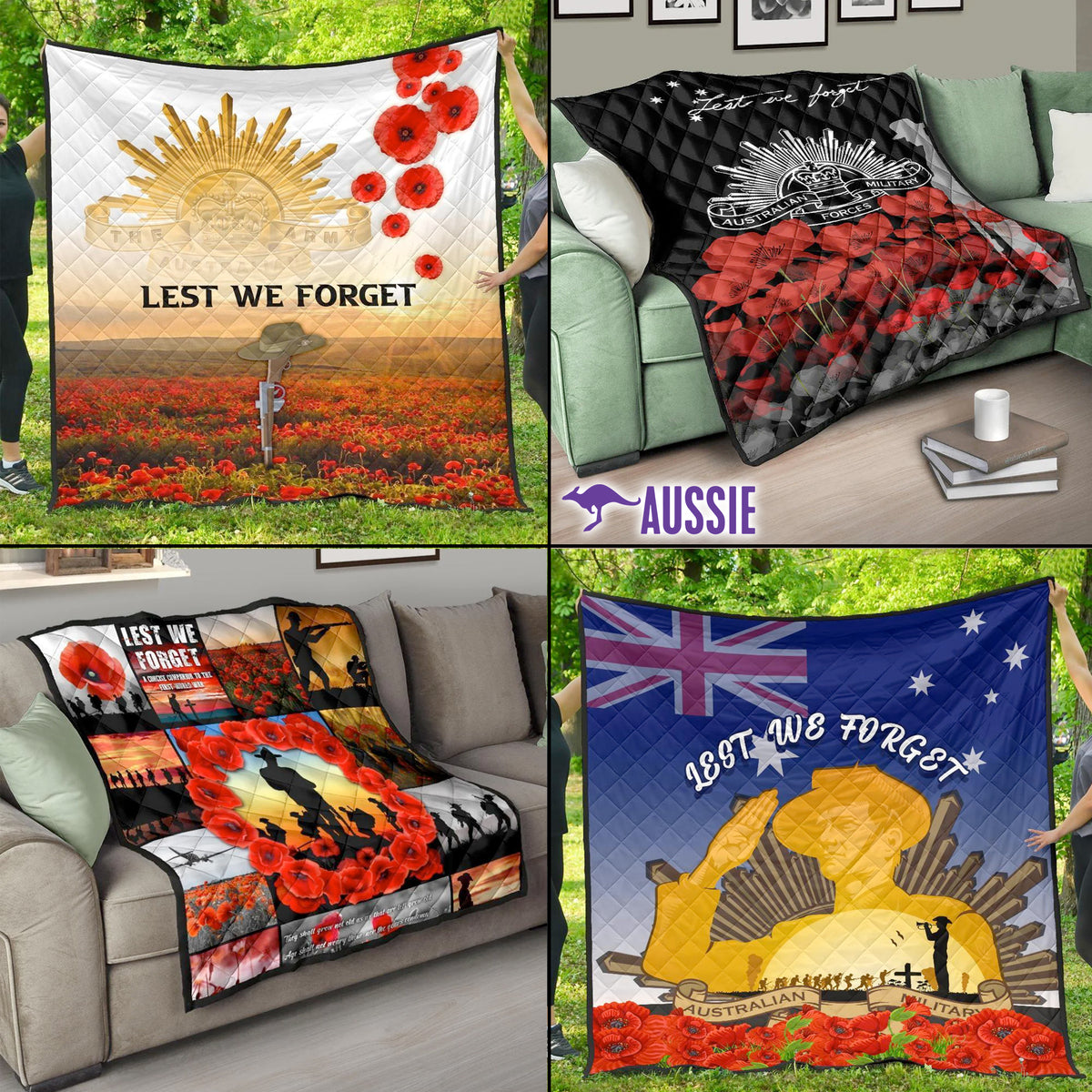 Australia ANZAC Day Quilt Aussie Hoodie