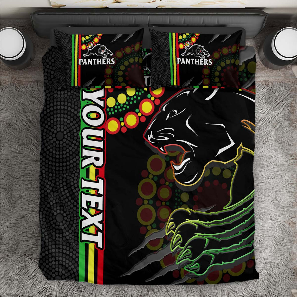 (Custom Personalised) Penrith Panthers Rugby Bedding Set The Mountain Men Aboriginal Art Dynamic LT14