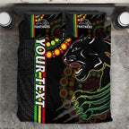 (Custom Personalised) Penrith Panthers Rugby Bedding Set The Mountain Men Aboriginal Art Dynamic LT14