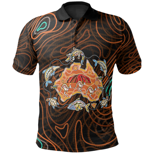 polo-shirt-australia-map-aboriginal-dot-painting-shirt-unisex