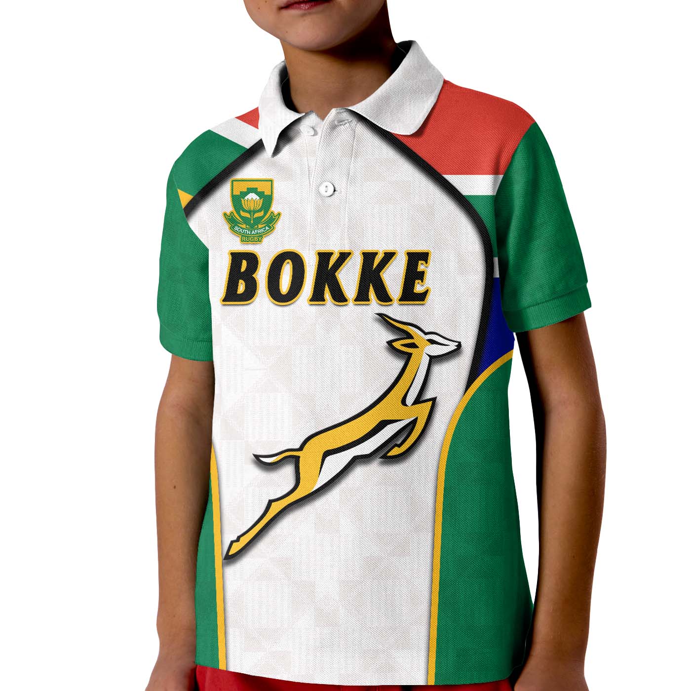 (Custom Text And Number) South Africa Rugby Polo Shirt Springboks 2022 Go Bokke African Pattern LT14