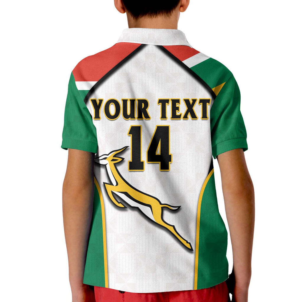 (Custom Text And Number) South Africa Rugby Polo Shirt Springboks 2022 Go Bokke African Pattern LT14