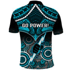 Port Adelaide Football Polo Shirt Power Aboriginal Mix Polynesian Pattern LT14