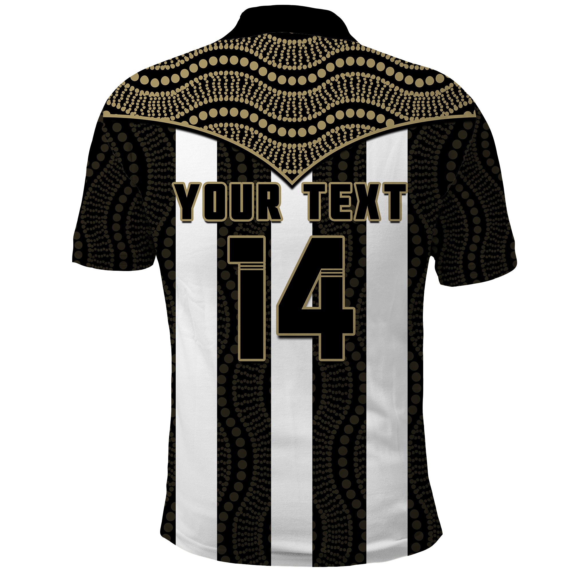 (Custom Text And Number) Magpies Football Polo Shirt Collingwood 1892 Indigenous Sporty Style LT14
