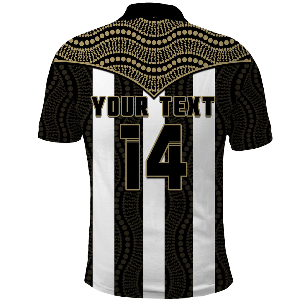 (Custom Text And Number) Magpies Football Polo Shirt Collingwood 1892 Indigenous Sporty Style LT14