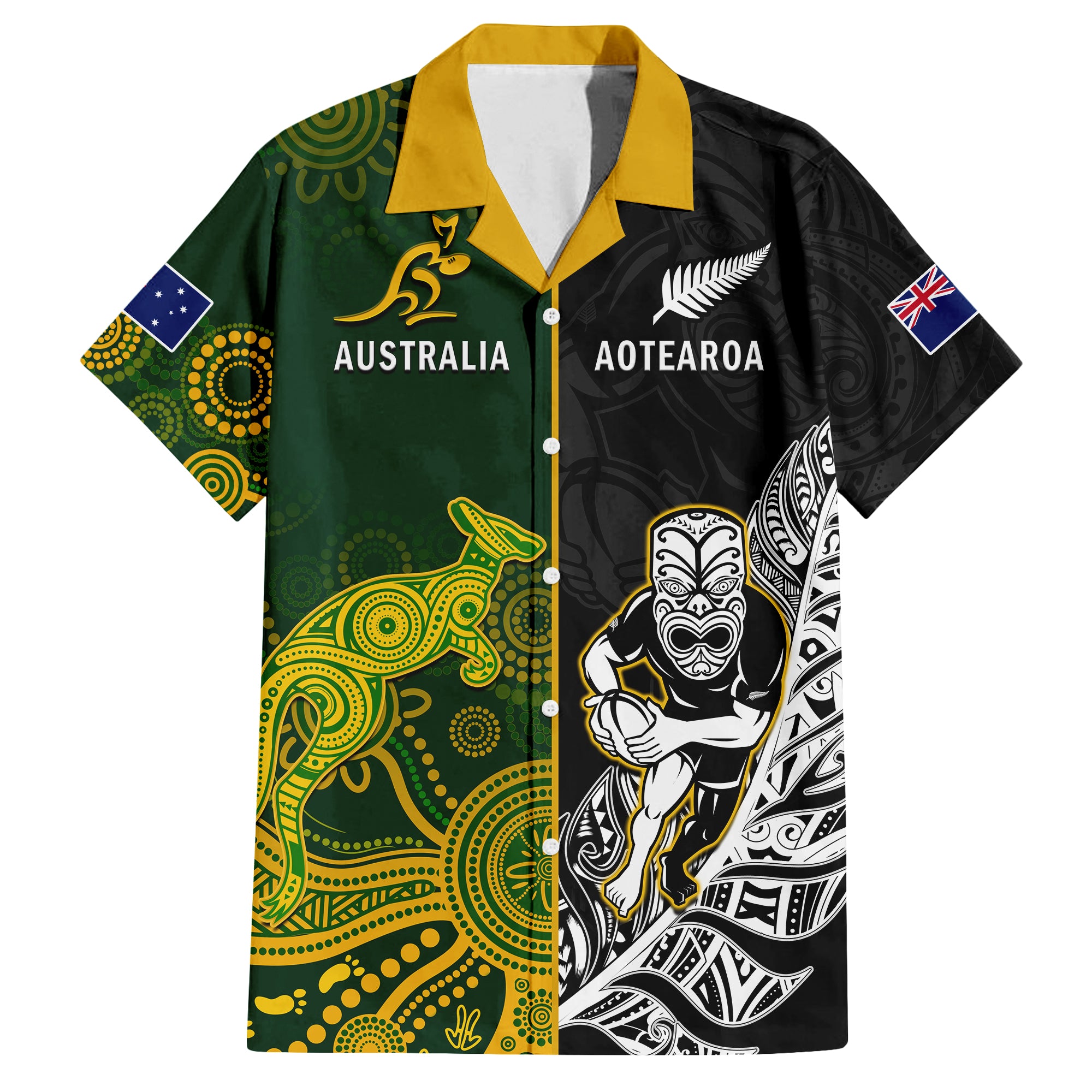 Australia Rugby Mix Aotearoa Rugby Hawaiian Shirt Wallabies All Black Special Version LT14