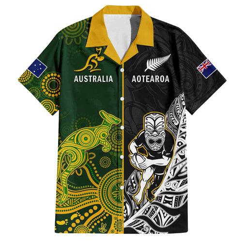 Australia Rugby Mix Aotearoa Rugby Hawaiian Shirt Wallabies All Black Special Version LT14