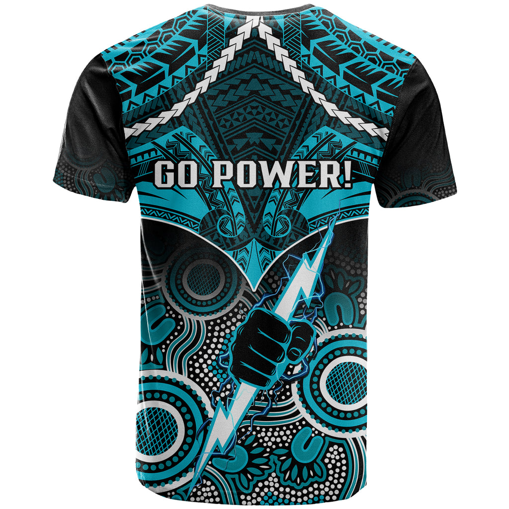 Port Adelaide Football T Shirt Power Aboriginal Mix Polynesian Pattern LT14