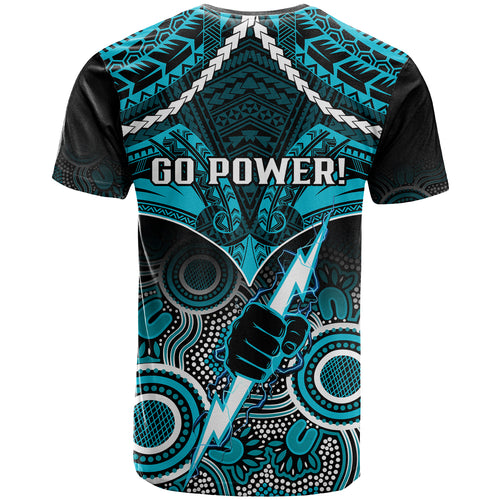 Port Adelaide Football T Shirt Power Aboriginal Mix Polynesian Pattern LT14