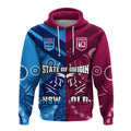 (Custom Personalised) QLD Maroons And NSW Blues Rugby Hoodie State of Origin Indigenous LT14