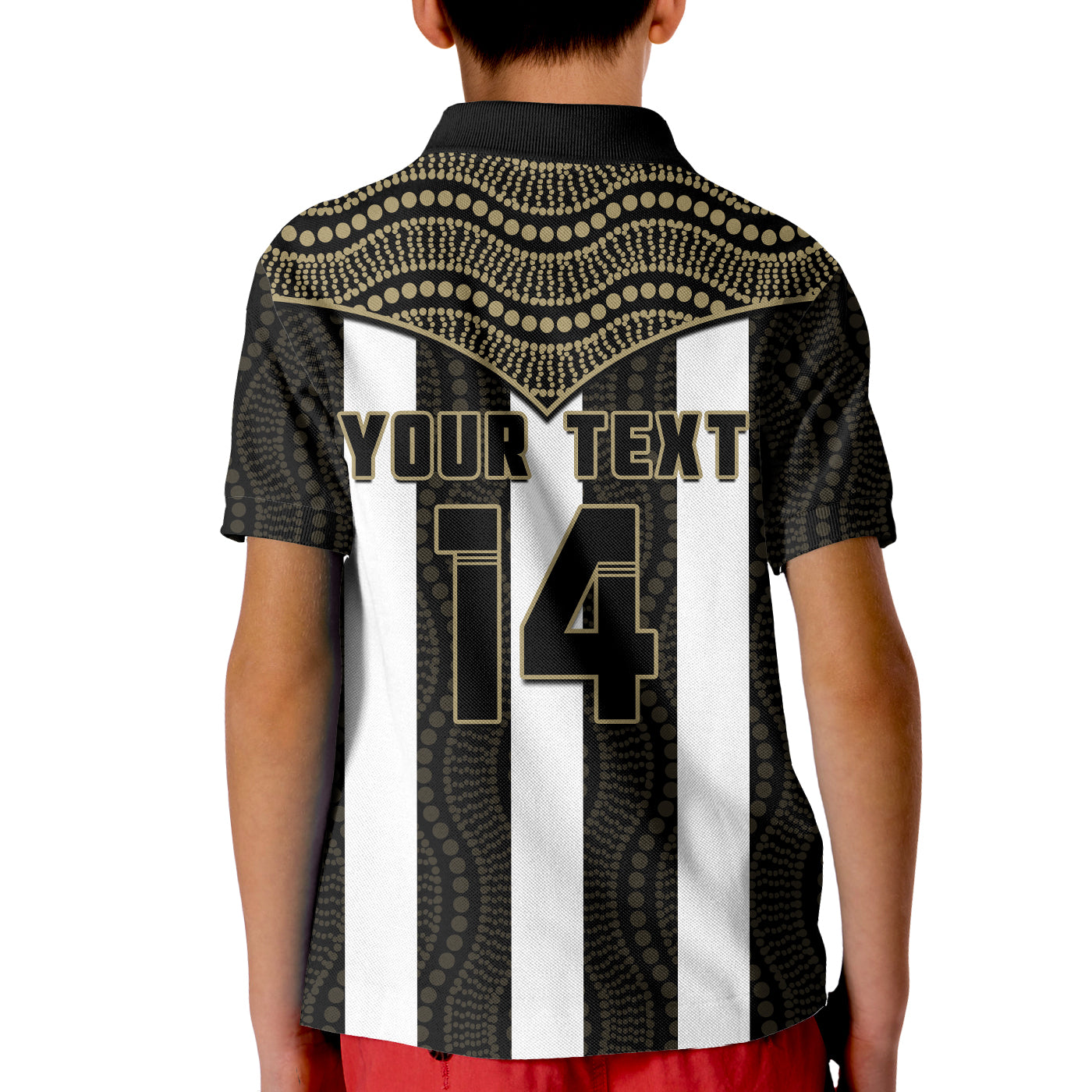 (Custom Text And Number) Magpies Football Polo Shirt KID Collingwood 1892 Indigenous Sporty Style LT14