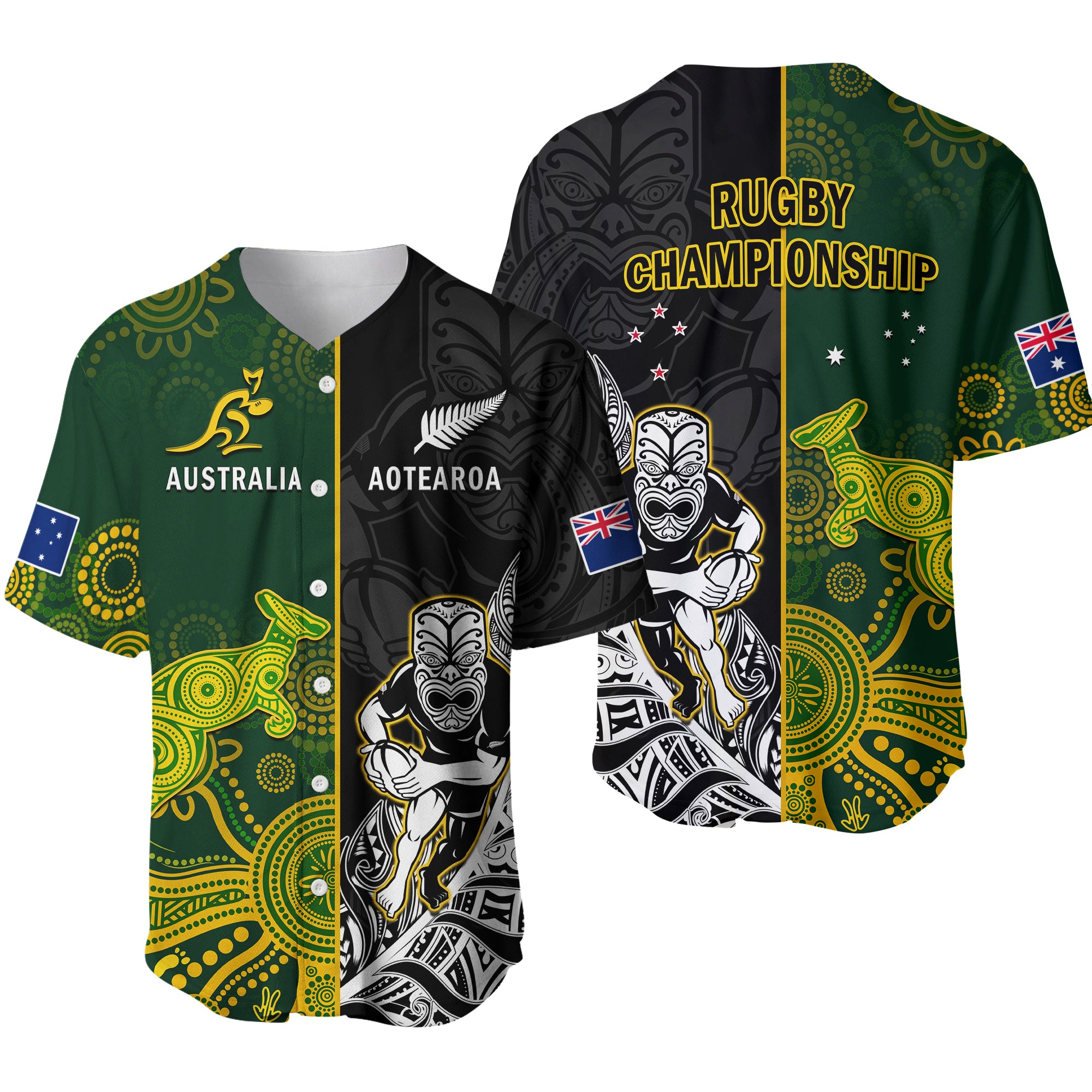 Australia Rugby Mix Aotearoa Rugby Baseball Jersey Wallabies All Black Special Version LT14