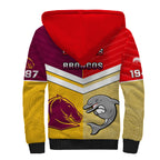 Dolphins Mix Broncos Rugby Sherpa Hoodie Indigenous Art LT14