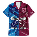 (Custom Personalised) QLD Maroons And NSW Blues Rugby Hawaiian Shirt State of Origin Indigenous LT14