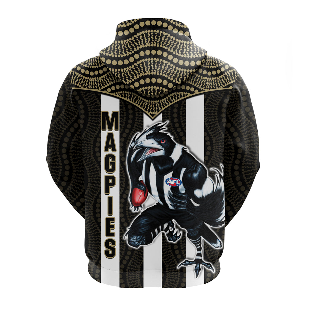 Magpies Football Hoodie Collingwood 1892 Indigenous Sporty Style LT14