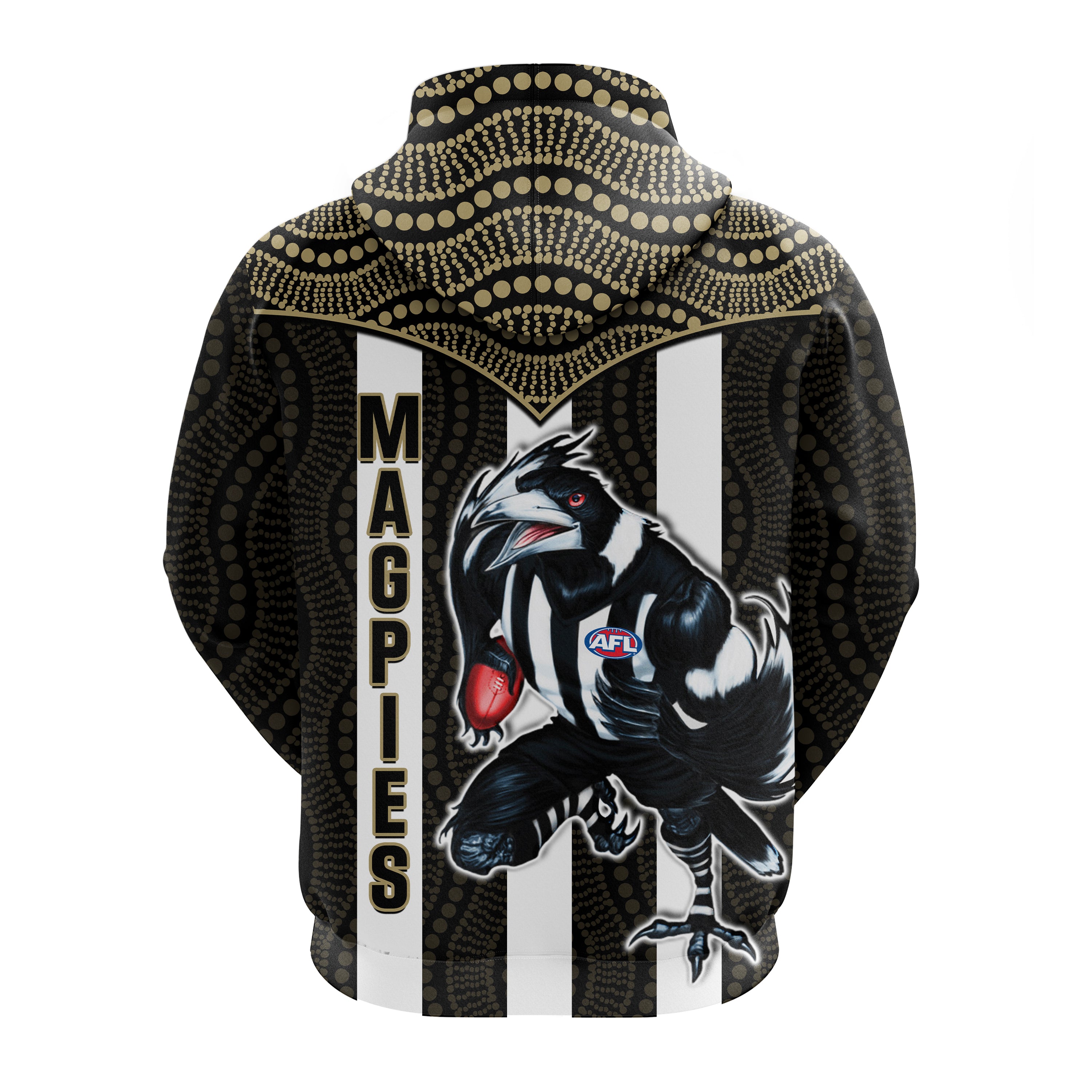 Magpies Football Hoodie Collingwood 1892 Indigenous Sporty Style LT14