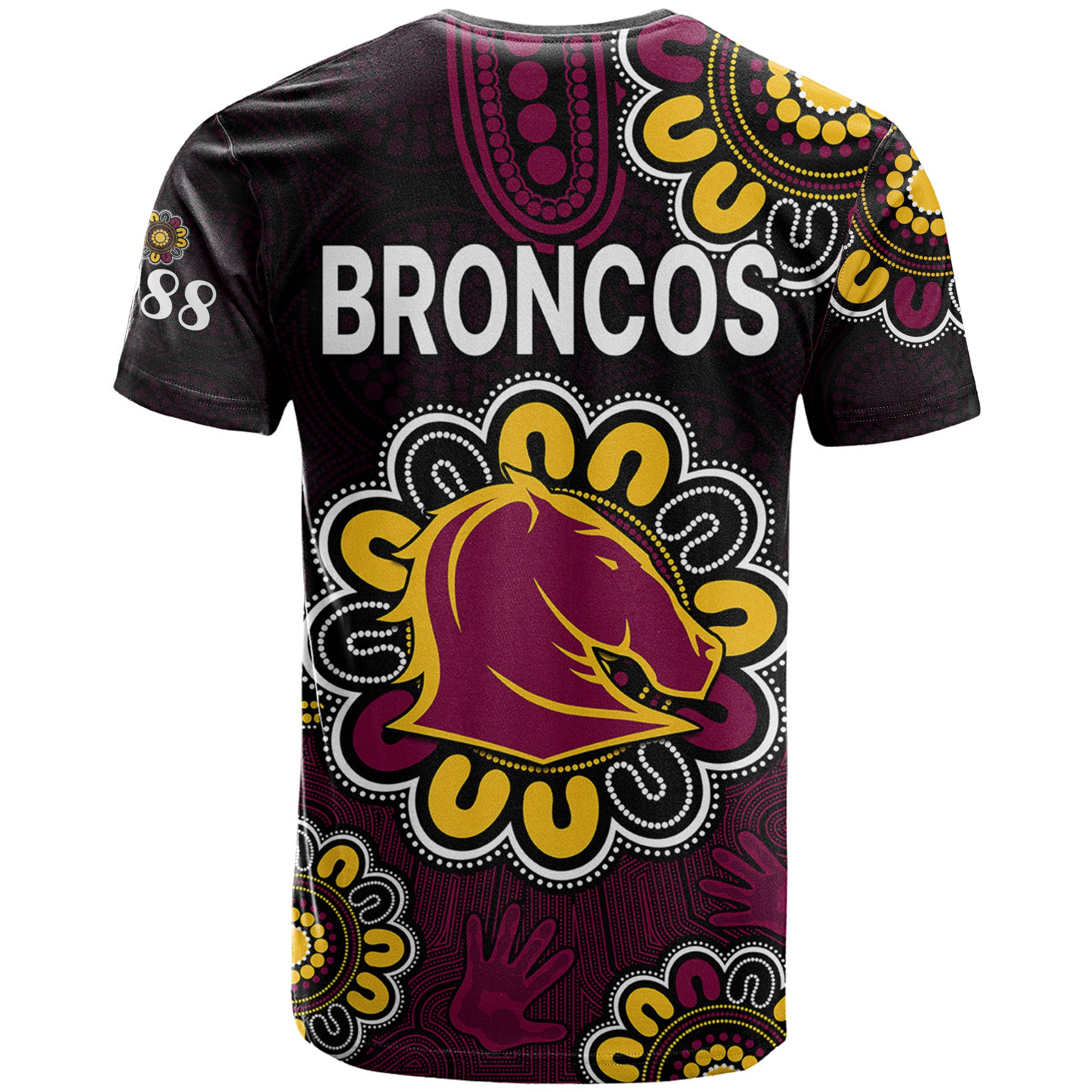 NRL Brisbane Broncos Rugby 1988 Aboriginal T Shirt LT9