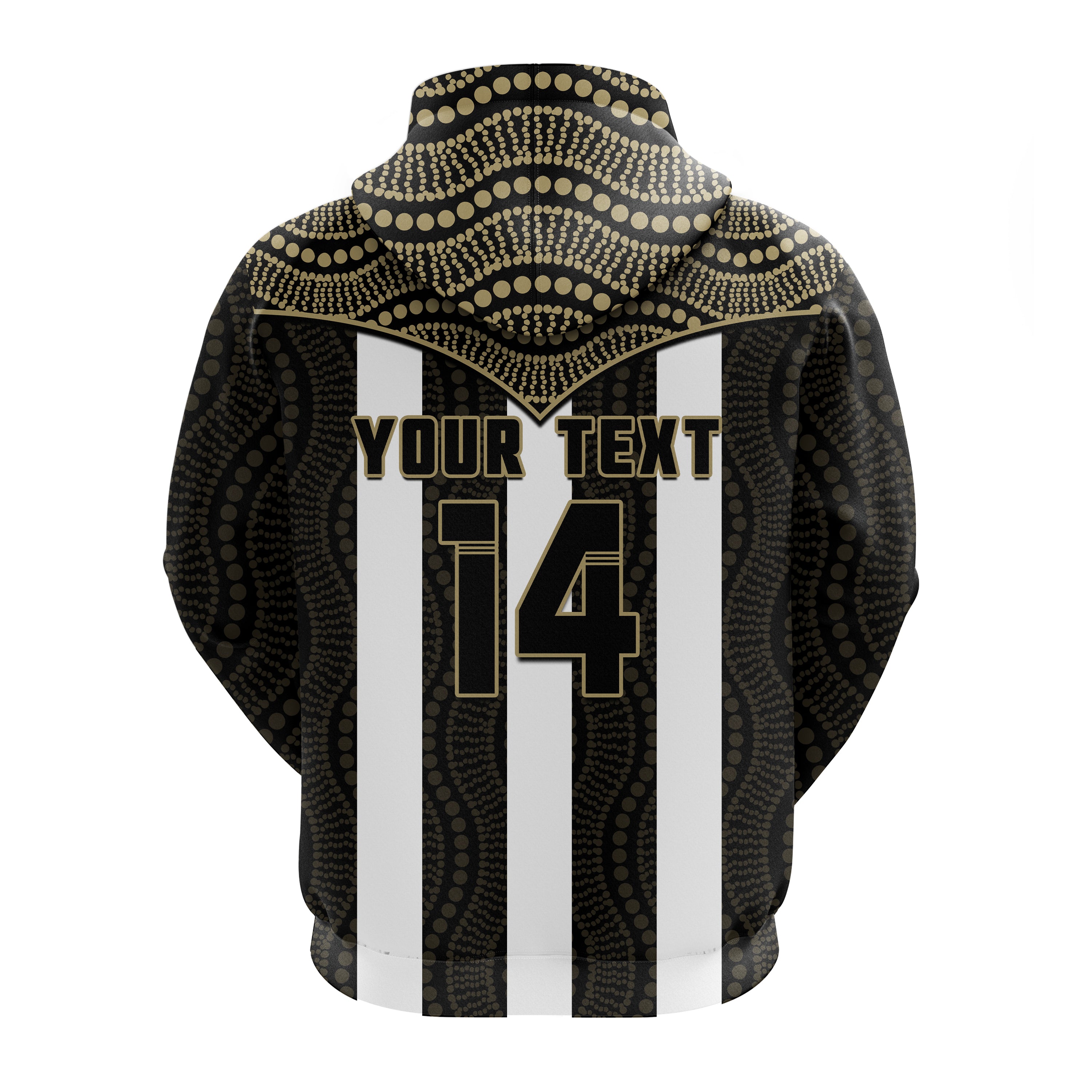 (Custom Text And Number) Magpies Football Hoodie Collingwood 1892 Indigenous Sporty Style LT14