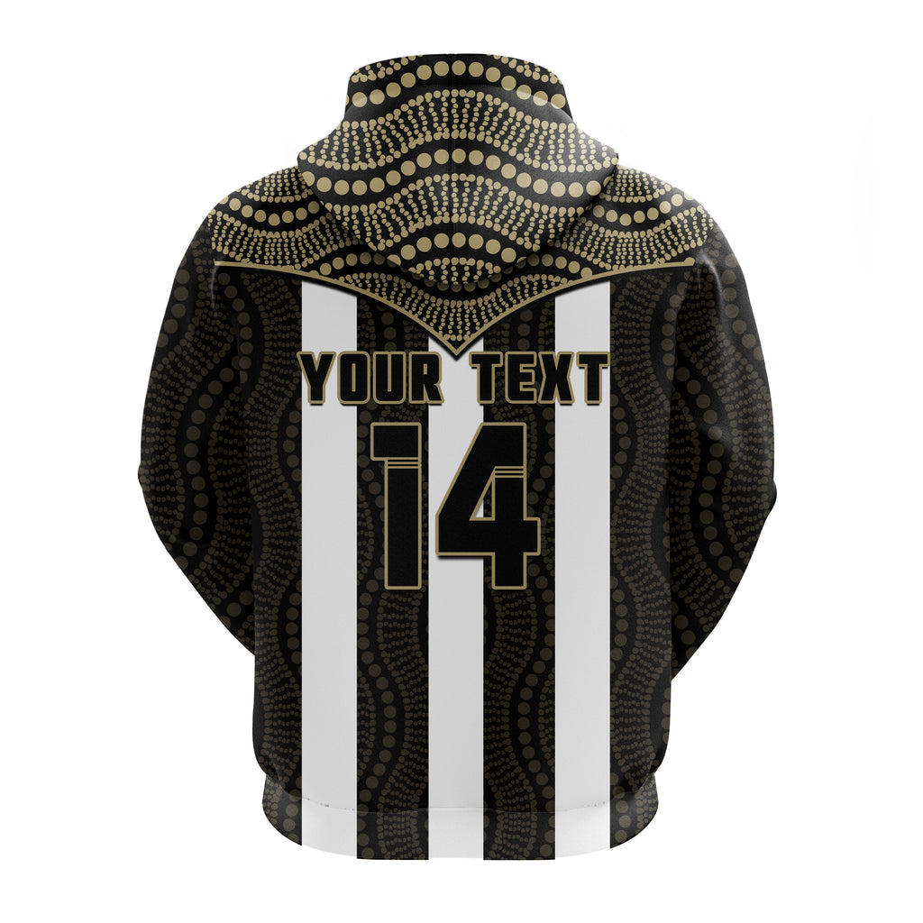 (Custom Text And Number) Magpies Football Hoodie Collingwood 1892 Indigenous Sporty Style LT14