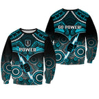Port Adelaide Football Sweatshirt Power Aboriginal Mix Polynesian Pattern LT14